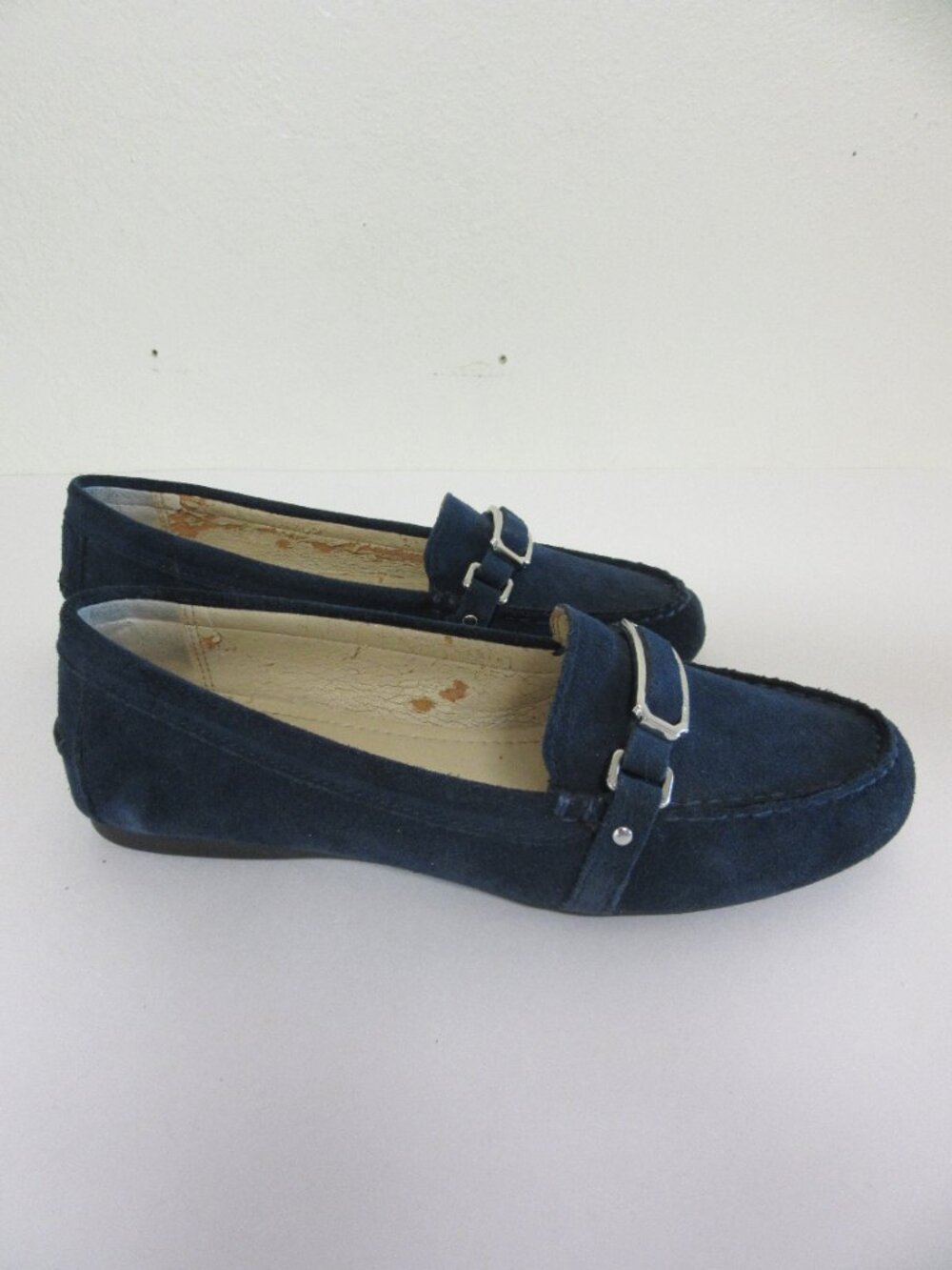 COACH Marley Leather Navy Slip On 7 B Loafers-Flaws - Picture 5 of 8